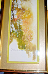 Donna Watson Watercolor Butterfly Floral Painting Metal Framed – Signed