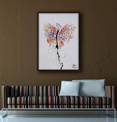 Butterfly Painting 30″ Animal artwork, Original handmade art, express shipping