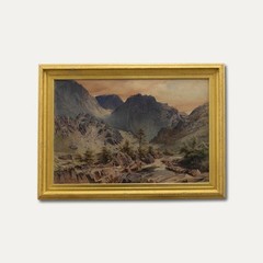 Attrib. William F. Rosenberg (1825-1870) – Watercolour, Norwegian Landscape