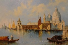 Oil on Canvas William Meadows Venice signed framed Grand Canal