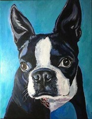 Custom Pet Portrait By Bev Davis – Washington. Acrylic, 8″ x 10″ Canvas