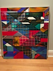 Original Painting Changha Hwang Acrylic cotton canvas „Setting“ 2009 37×33 in