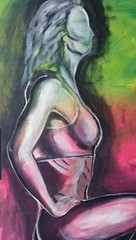 Fitness Women Art and Painting on Canvas Acrylic Painting Gymnastics