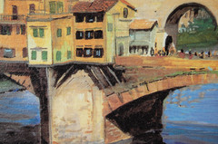 Framed Cerruti B Felugo Ponte Vecchio, Florence, Italy Textured Art Print 27X19