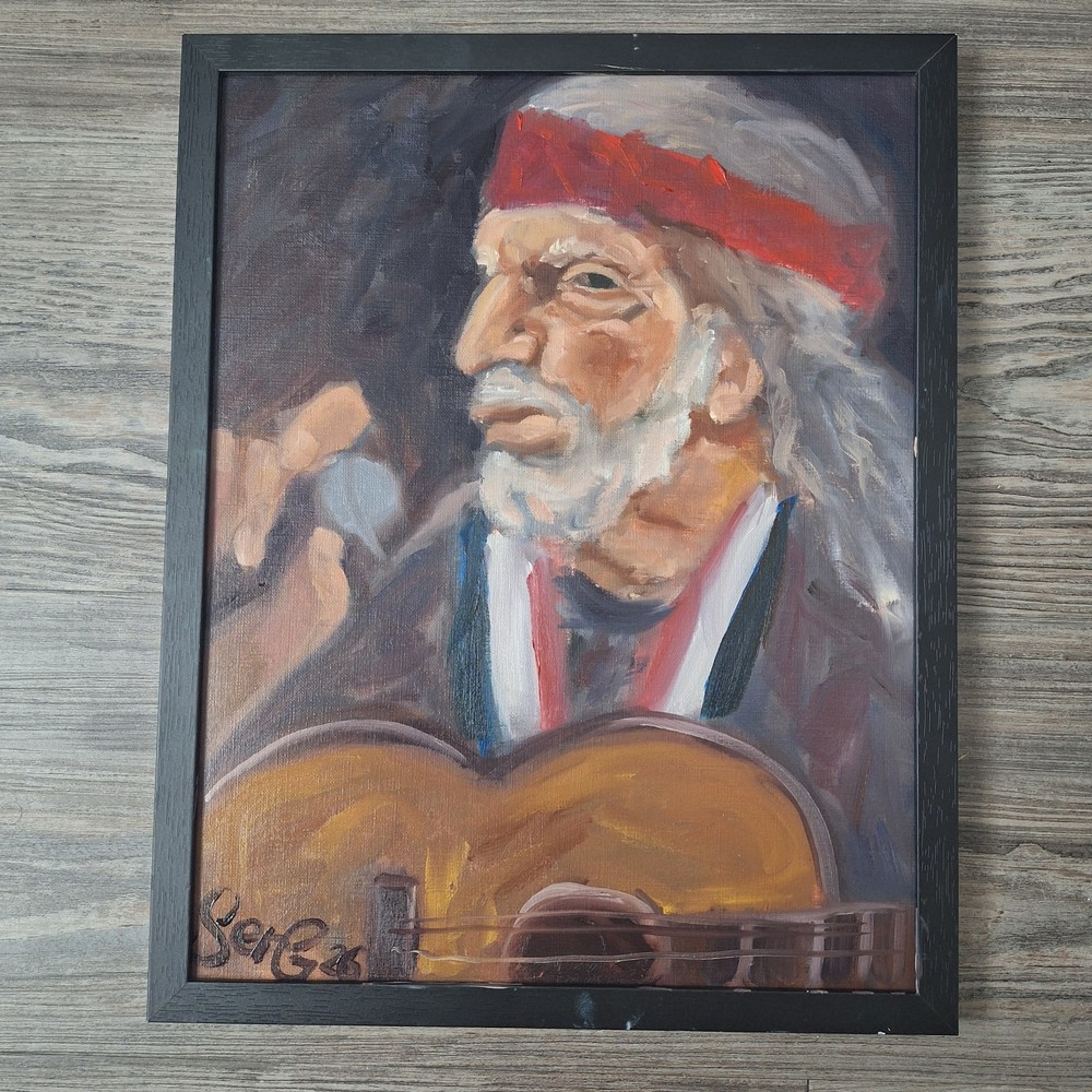 Willie Nelson Painting PRINT 11×14 Frame Not Included