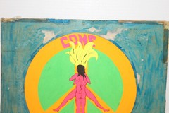Vintage 1960s „Come Together“ Original Fan Art HIppie Peace Sign Counter Culture