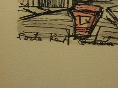 Quebec Canada Wall Art Watercolor Ink Pen Sketch Signed Original Buildings Vtg