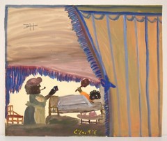 Lady with the Summer Fever Original Oil Painting by Clementine Hunter, 1940’s
