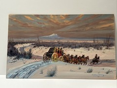 Austin Deuel Painting Landscape Wagon Frontier American Western Stagecoach