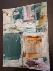 Elvi Green Original Art 9×12 Painting On Heavy paper Acrylic modern art