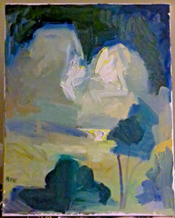 Cloud Impressionism Landscape Abstract Oil Painting 16″x20″ Canvas Signed