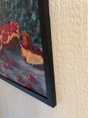 Original Oil Painting “Ruby Pomegranates” – Still Life, 40.5×50.5 cm, Signed, 20