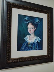 Original portrait of woman, Girl, Contemporary art, Old Fasion costume, Framed