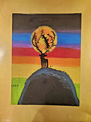 THE REINDEER MOUNTAIN 9×12 ART PAINTING ACRYLIC PAINT ON THIN CANVAS VERY NICE