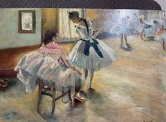 EDGAR DEGAS OIL PAINTING SIGNED