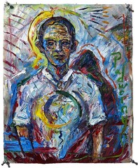 PORTRAIT OIL PAINTING█VINTAGE exPRESSIONISt ART█SIGNED BUY ORIGINAL IMPASTO OoAK