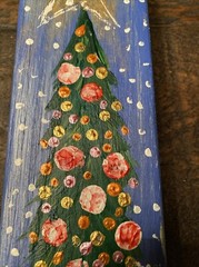 Christmas Tree,original acrylic Painting On Wood,holidays 3,5/15/1,5