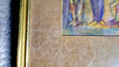 Stella Bloch Isadora Duncan Pastel Early 1900s SB Monogram Frame- RARE 16 x 14.5