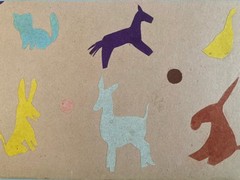 Beautiful Collage 1950 Animal Dog Cat to Identify Workshop Art 20th Antique