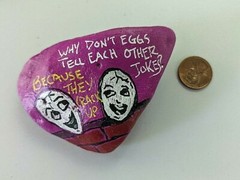 HAND PAINTED RIVER STONE ART “ Humorous Saying“ by Yellow Paw Collectible Rocks