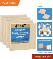 Unfinished Birch Wood Art Panels – 4 Pack 4×4“ for Creative Personalization