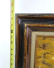 Vintage S. Hills Original Landscape Oil Painting Framed & Signed 17″ x 15″