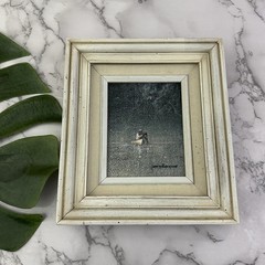 Sandy Robinson Vintage 80s Oil Painting Fisherman Blue Gray White Frame Nautical