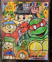 WILL STREET original painting 11×14/ ninja turtles banksy tmnt south park pop