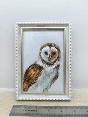 Oil Painting Owl Original painting Owl Art Signed Animal Art