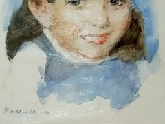 H D BECKER AMERICAN ARTIST 1914-1995 ORIGINAL SWEET BOY PORTRAIT PAINTING SIGNED