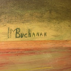 Vintage Floral Still Life Oil Painting Signed Buchanan Pink Chrysanthemums-canva
