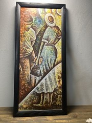 “yes Mama “ Original Painting By Robert Armstrong 15×36 Framed