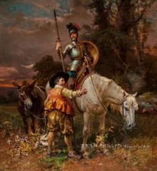 Don Quixote & Sancho Panza Oil painting Wall Art Giclee Printed on canvas P2257
