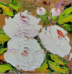 Flowers Peonies 4 Original Painting oil for her Impasto handmade wall art ooak