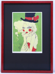 Eve Cordell Cordaro Signed Lithograph Art Framed Matted Print Auto 10″x13″ Women