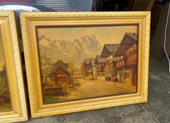 Heinz Theis original oil paintings both signed and framed