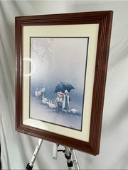 Steve Polomchak Togetherness Amish Art Framed Lithograph Vintage Americana 15×11