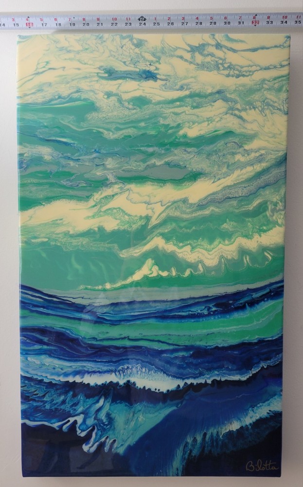 Barbara Bilotta Original Contemporary Abstract Resin Painting 18×30