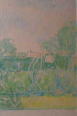 American or European painting house landscape French impressionist style
