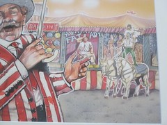 VINTAGE RETRO CIRCUS PAINTING ORIGINAL ILLUSTRATION FOR CARNIVAL SIDE SHOW