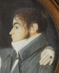 „Double portrait of a young married couple“, French miniature, late 1790s