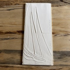 Jane Banquer: Embossed Paper Sailboat, Spanish Artist, Signed And Numbered 6/225