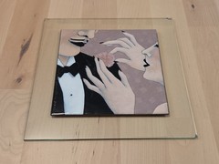 Natalie Silverstein Framed Art – 5″ × 5″ – Enamel On Copper Tile/Plate Art Deco