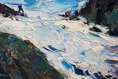 Storm seascape Original oil painting IMPRESSIONISM Oil on panel by A Onipchenko