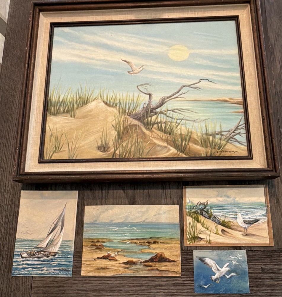Lot of Vintage Nautical Seascape Paintings by Diane Murphree