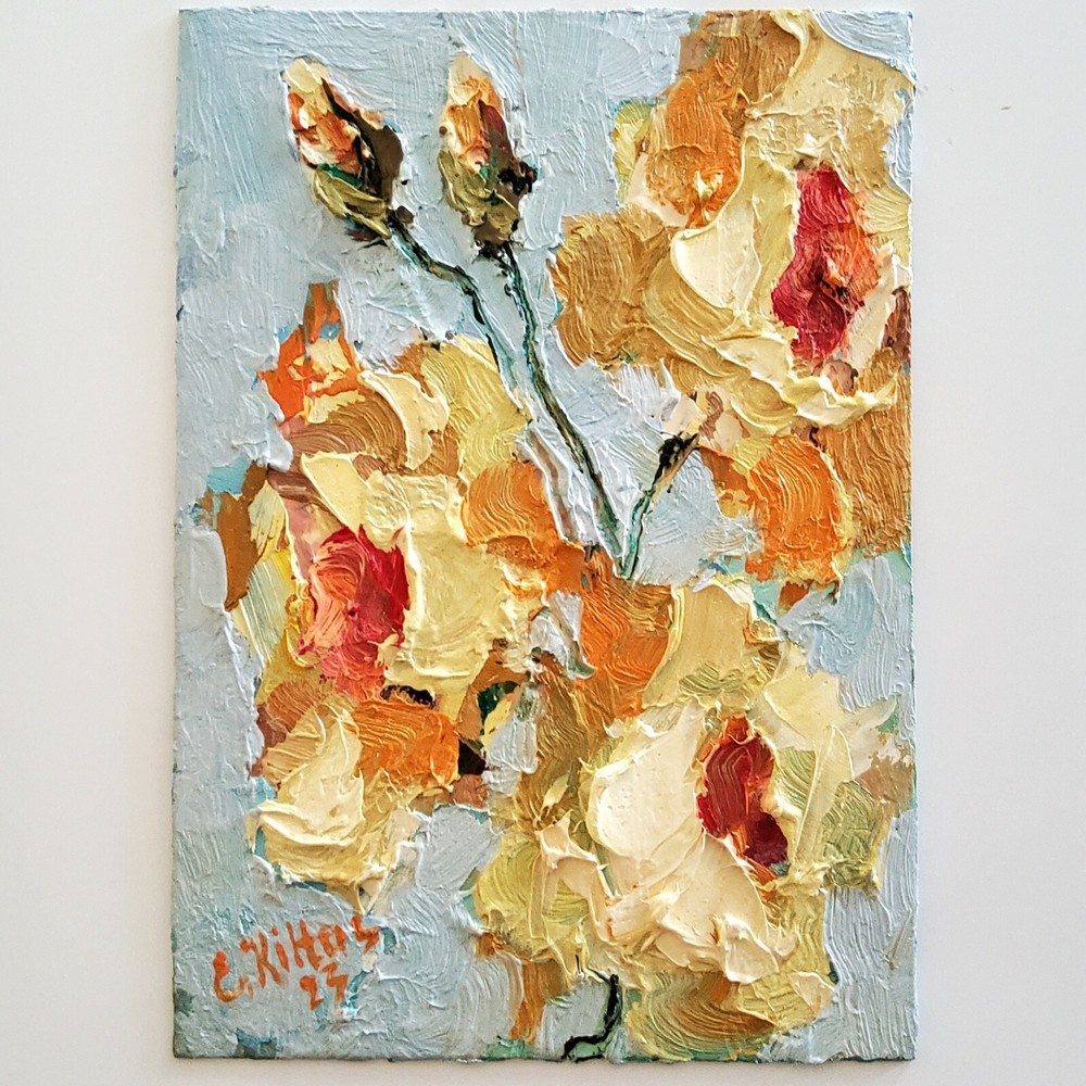 Peonies Painting Flowers Art Floral Original Oil Semi Abstract Modern Artwork