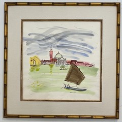 Raoul Dufy Watercolor signed style of (1877 – 1953) Art Hand painting French