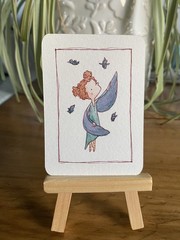 ACEO/ATC Original Painting I Can Go Twice As High 2.5×3.5 by Jess Janisse