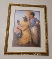 African American Family Golden Framed Home Interior Wall Art Picture 24×19