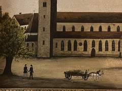 Painting view of the city church before the restoration Ravensburg probably 1840!